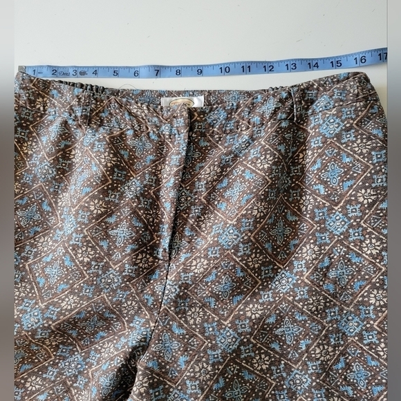 Talbots Woman Tailored Fit Silk Linen Blend Printed Pants Plus Size 14W Brown - Picture 11 of 14